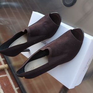 Calvin Klein Brown microsuede heels